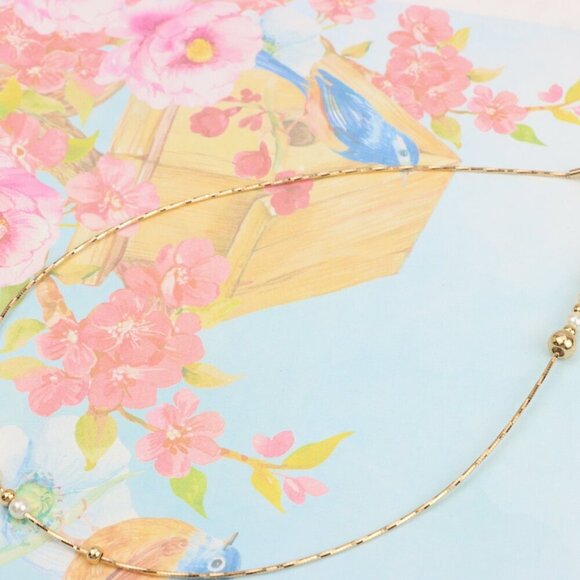 Elegant Rose Gold Beaded Necklace with Pearl & Adjustable Length, XPNL0288 - Picture 3 of 12